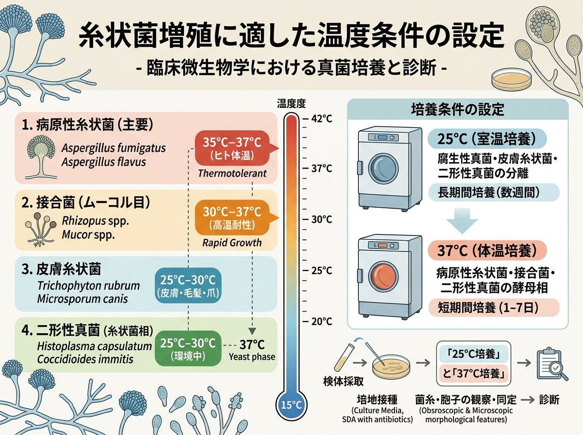 糸状菌増殖に適した温度条件の設定