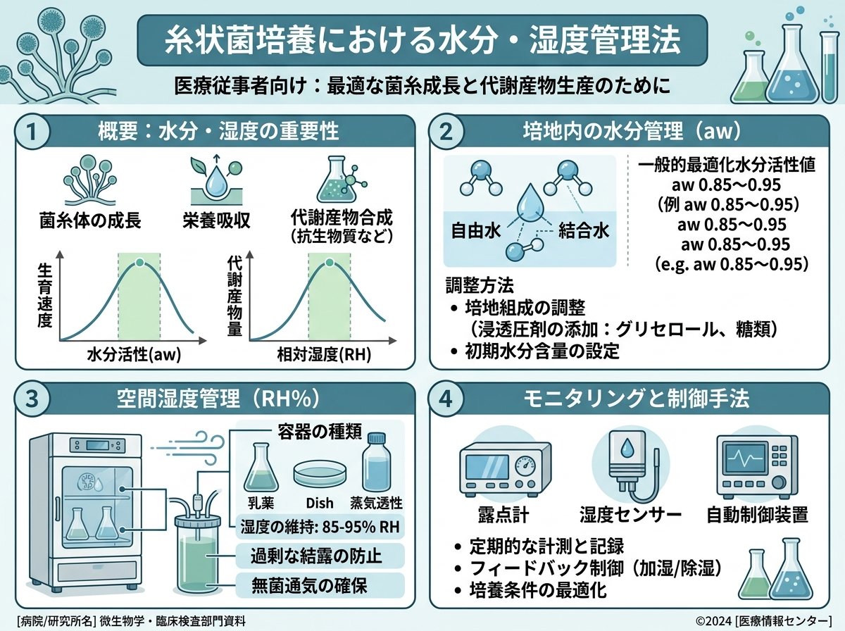 糸状菌培養における水分・湿度管理法