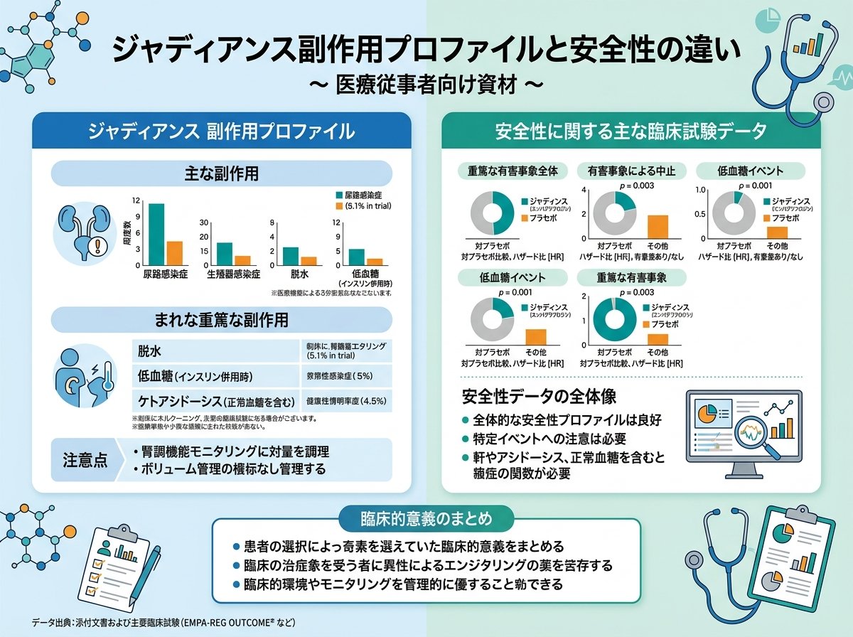 ジャディアンス副作用プロファイルと安全性の違い