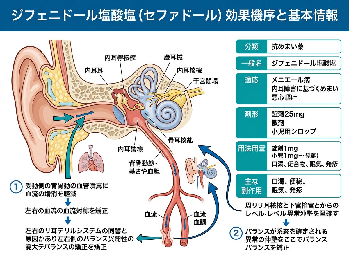 ジフェニドール効果機序と基本情報