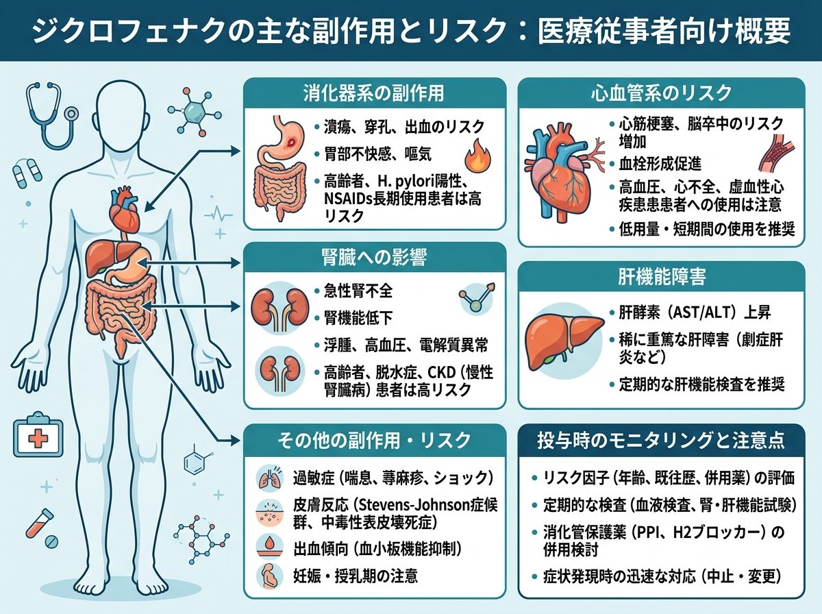 ジクロフェナクの主な副作用とリスク