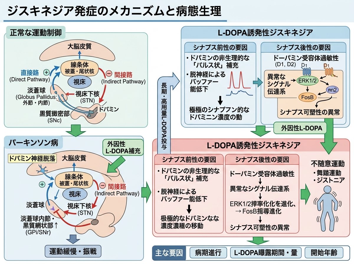 ジスキネジア発症のメカニズムと病態生理