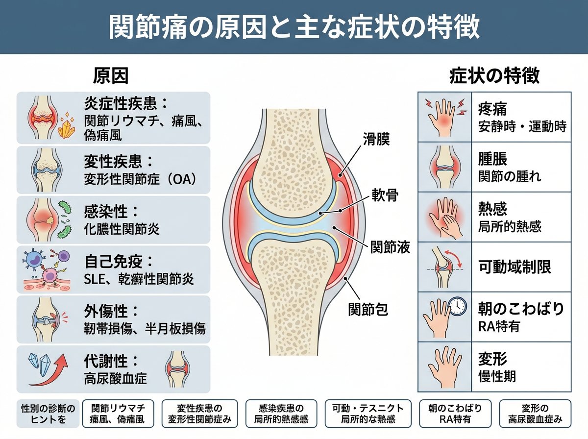 関節痛の原因と主な症状の特徴