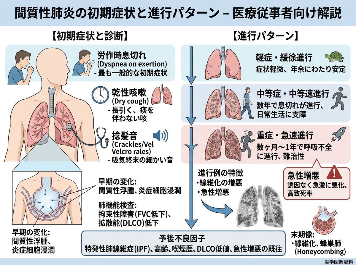 間質性肺炎の初期症状と進行パターン
