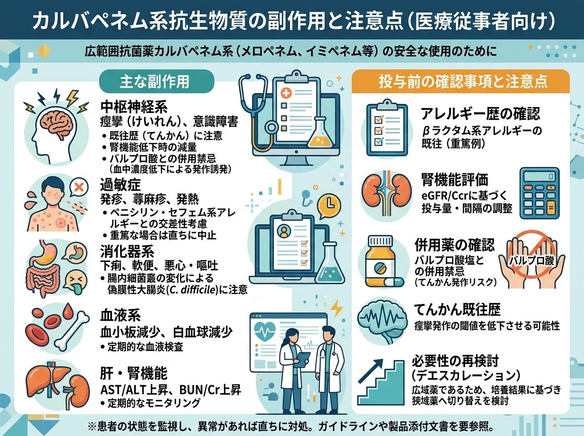カルバペネム系抗生物質の副作用と注意点