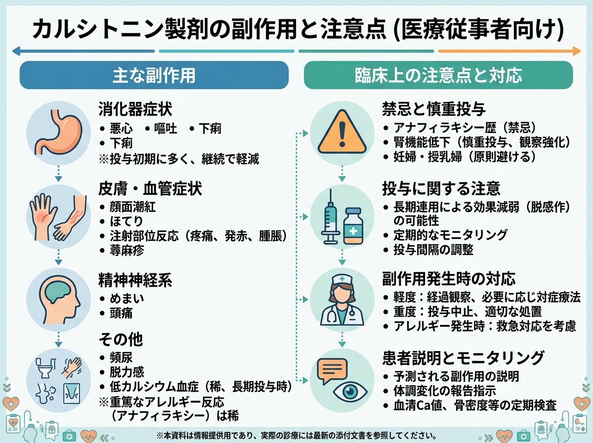 カルシトニン製剤の副作用と注意点