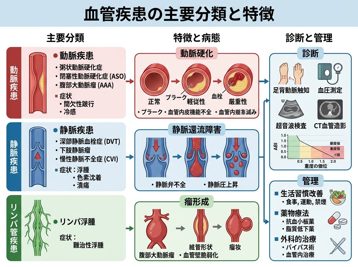血管疾患の主要分類と特徴