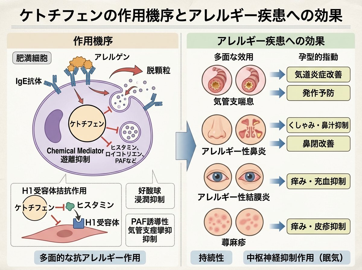 ケトチフェンの作用機序とアレルギー疾患への効果