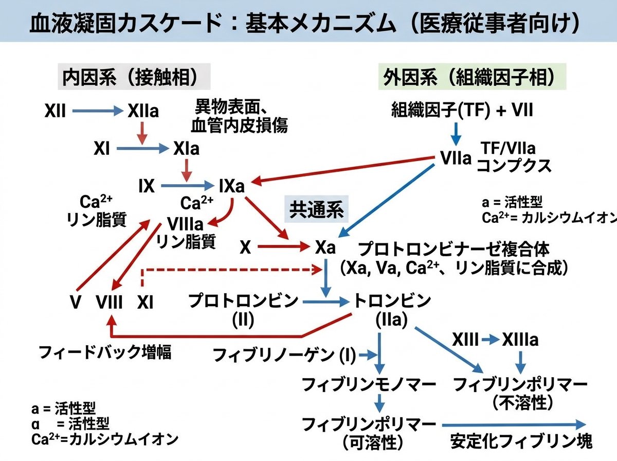 血液凝固カスケード 図の基本