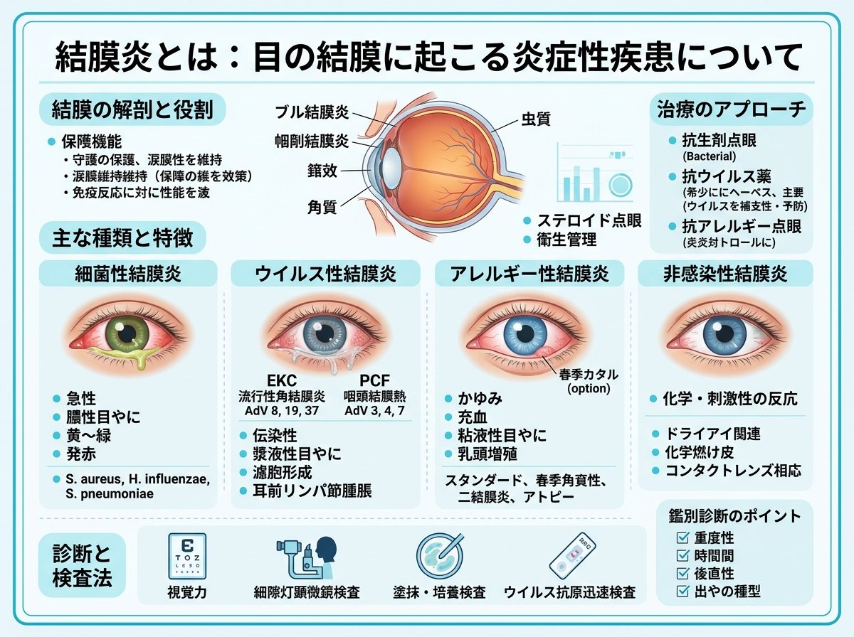 結膜炎とは:目の結膜に起こる炎症性疾患について