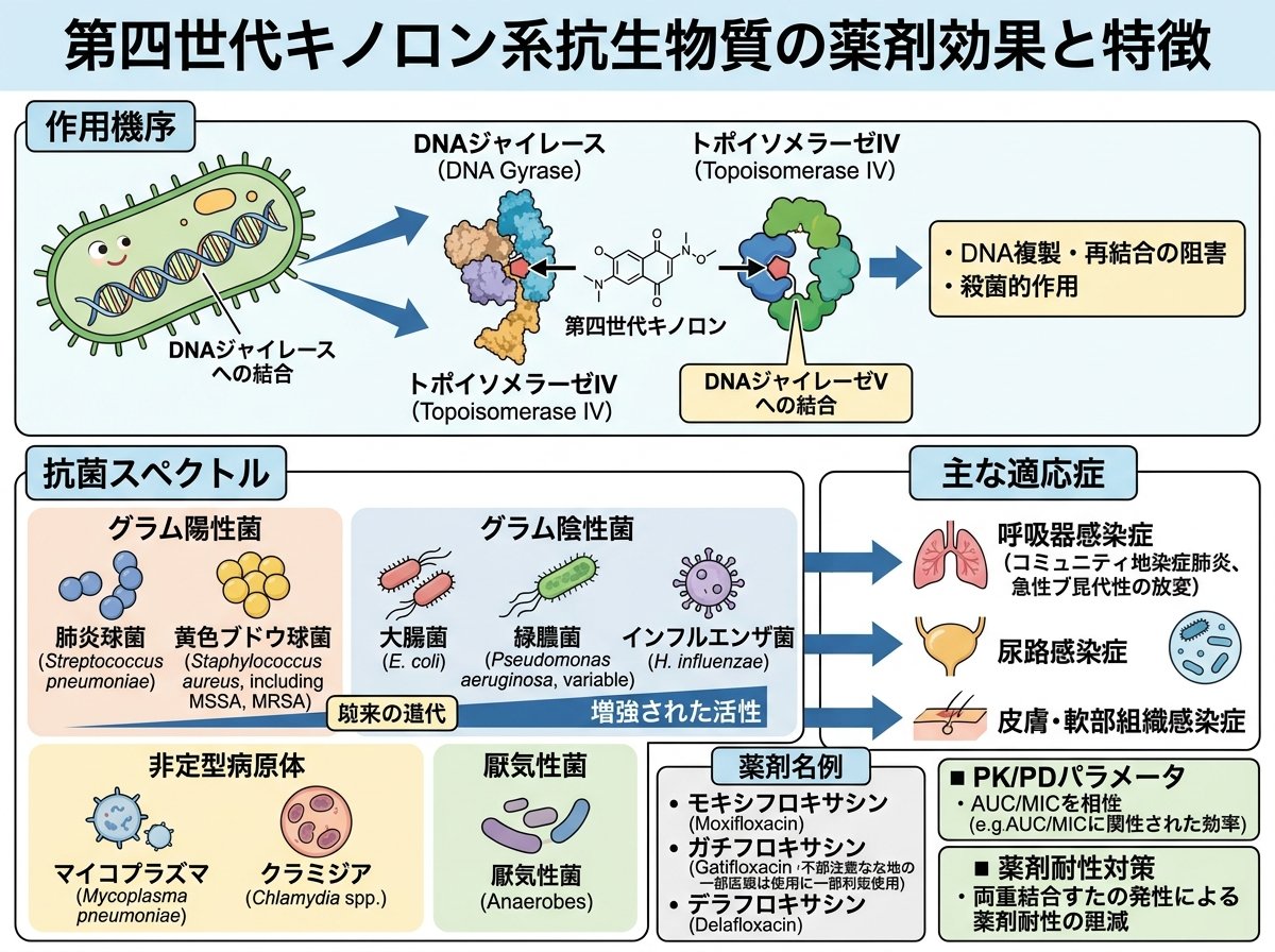 キノロン系抗生物質の第四世代薬剤効果