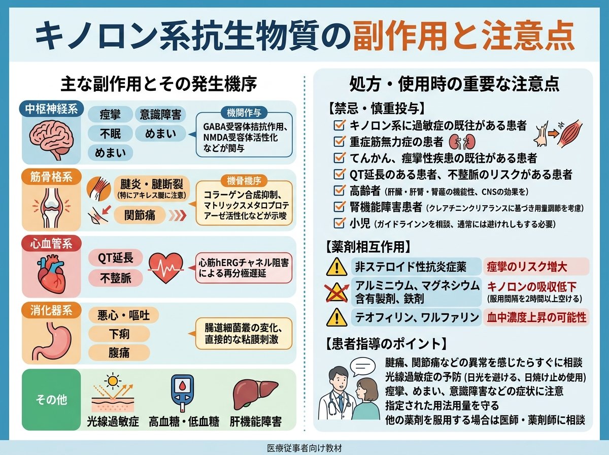 キノロン系抗生物質の副作用と注意点