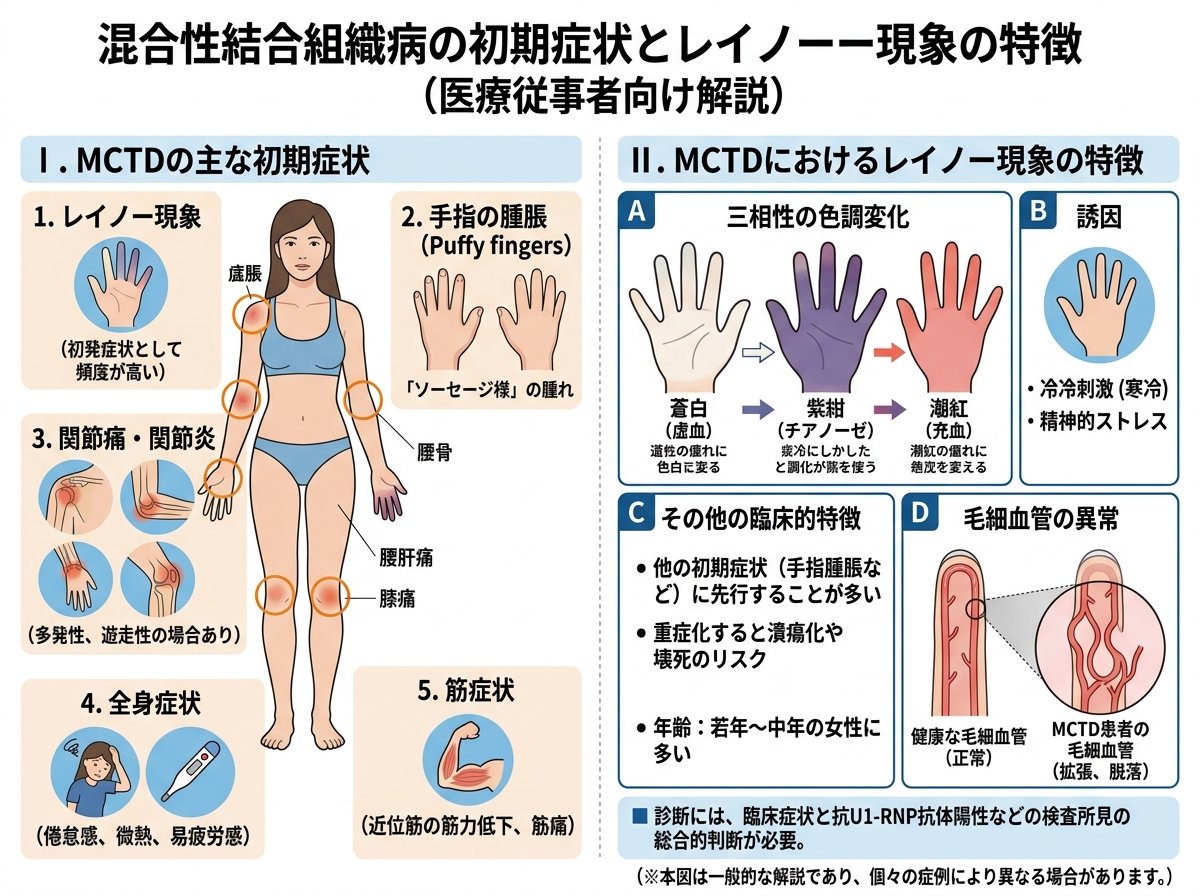 混合性結合組織病 症状 初期 症状 レイノー現象の特徴