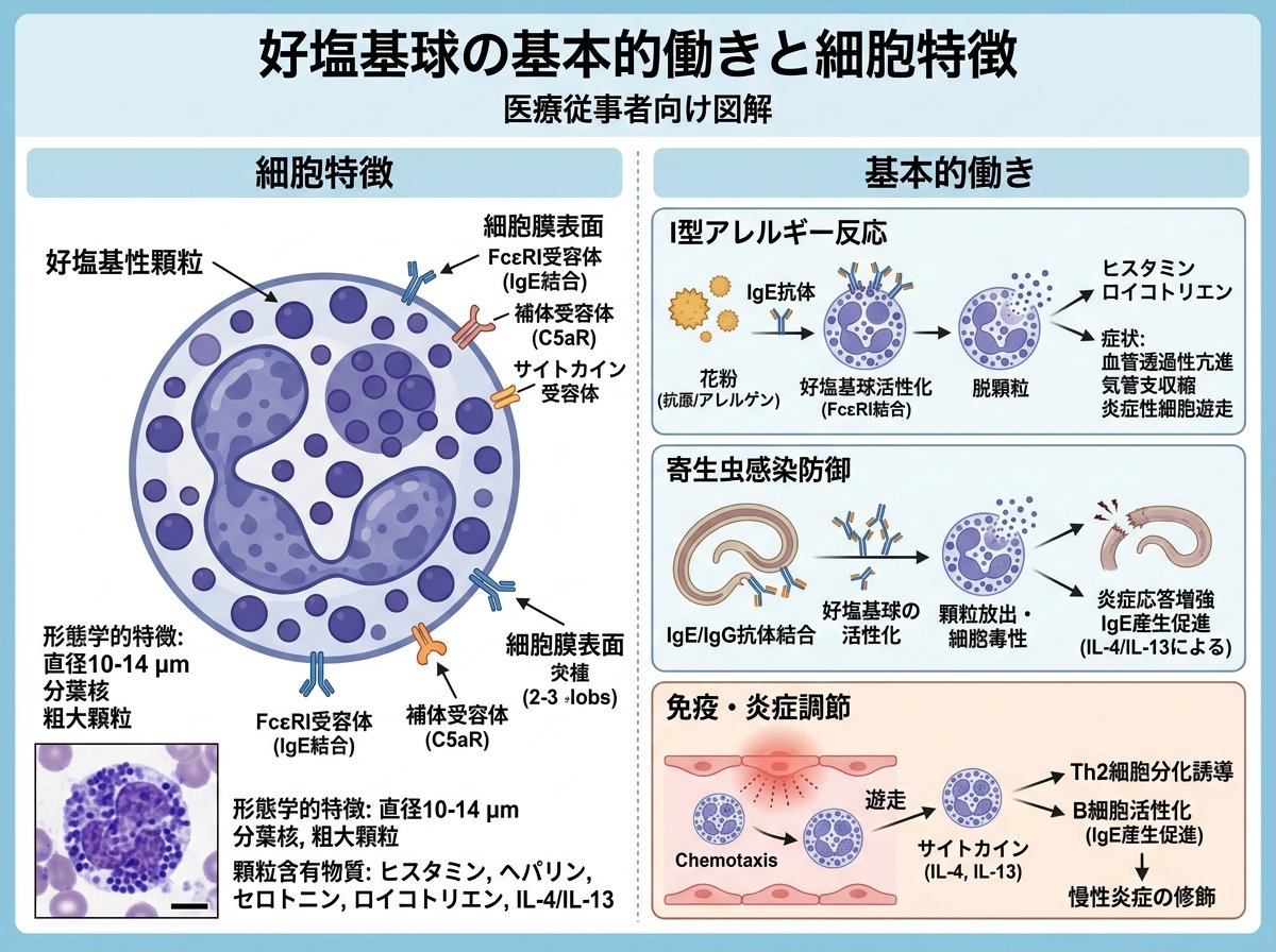 好塩基球の基本的働きと細胞特徴