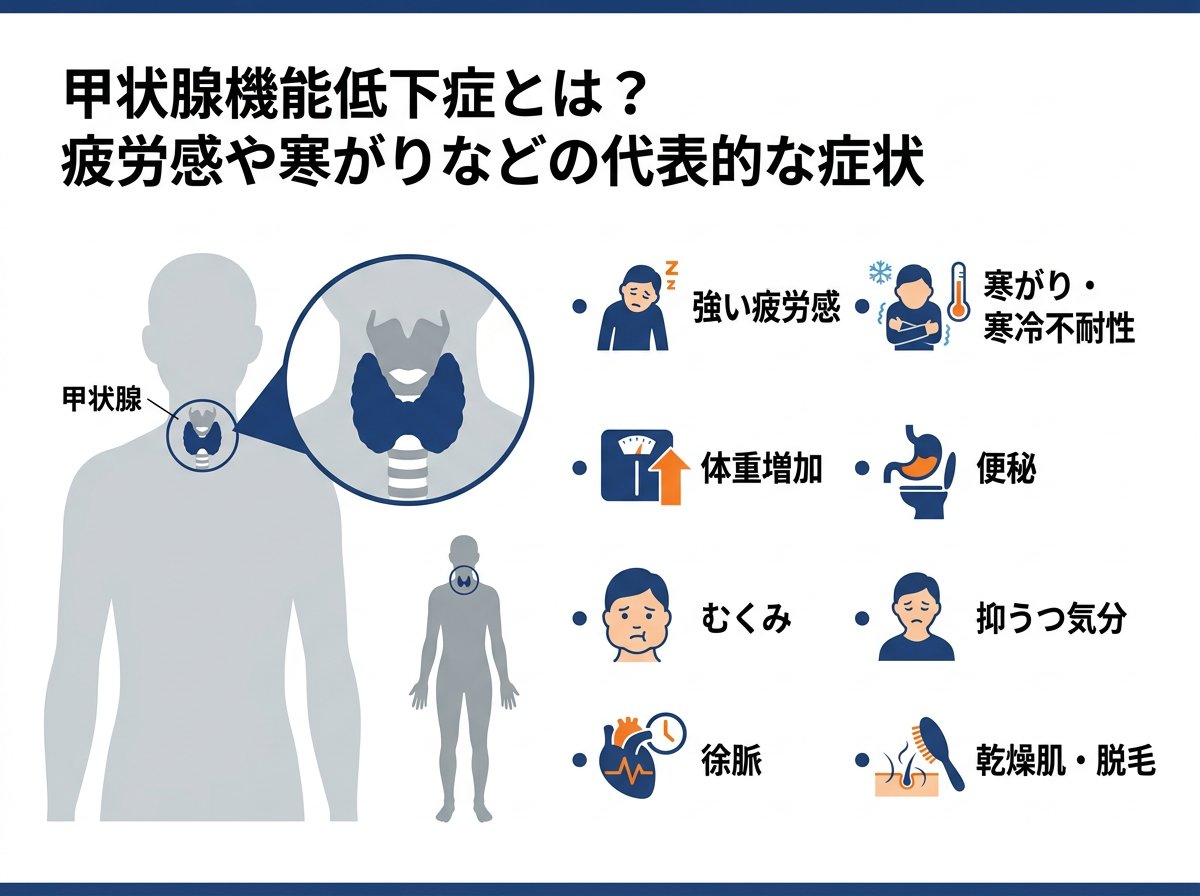 甲状腺機能低下症とは？疲労感や寒がりなどの代表的な症状
