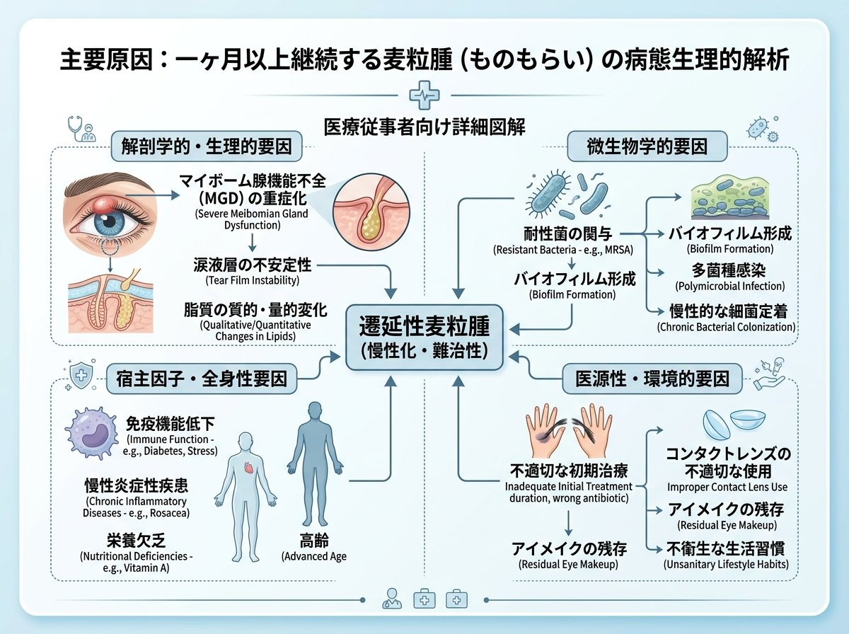 ものもらい一ヶ月継続の主要原因