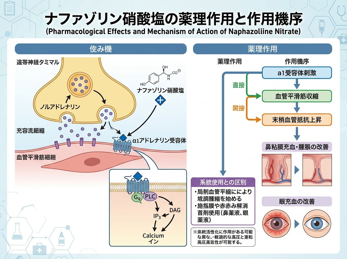 ナファゾリン硝酸塩の薬理作用と作用機序