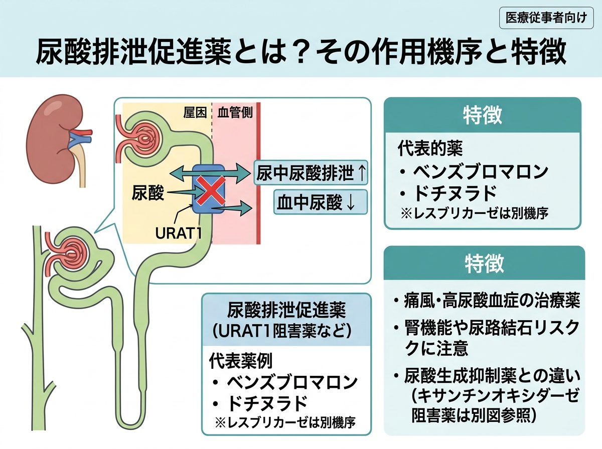 尿酸排泄促進薬とは?その作用機序と特徴