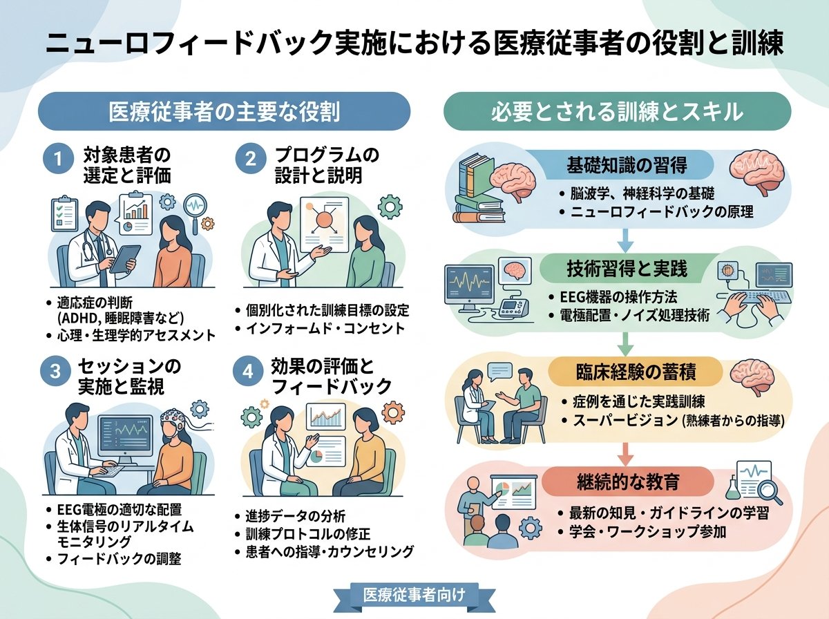 ニューロフィードバック実施における医療従事者の役割と訓練