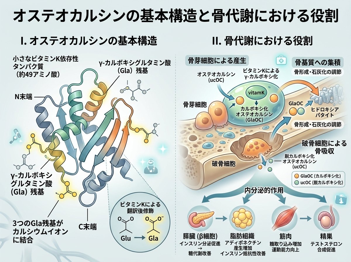 オステオカルシンの基本構造と骨代謝における役割