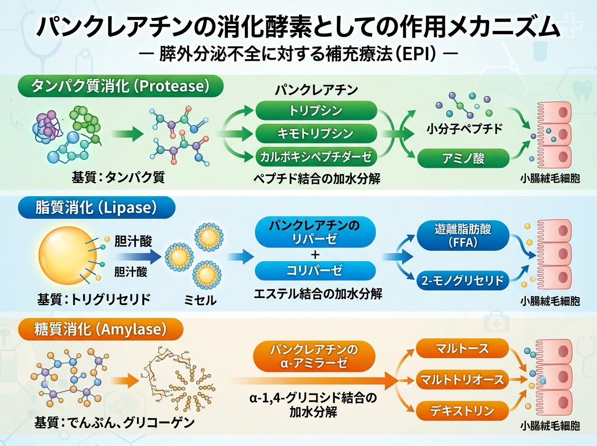 パンクレアチンの消化酵素としての効果メカニズム