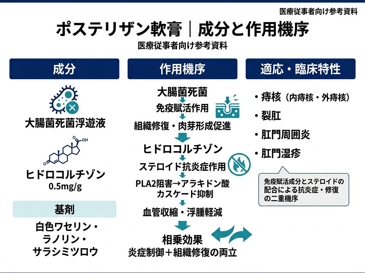 ポステリザン軟膏の成分と作用機序を正確に把握する