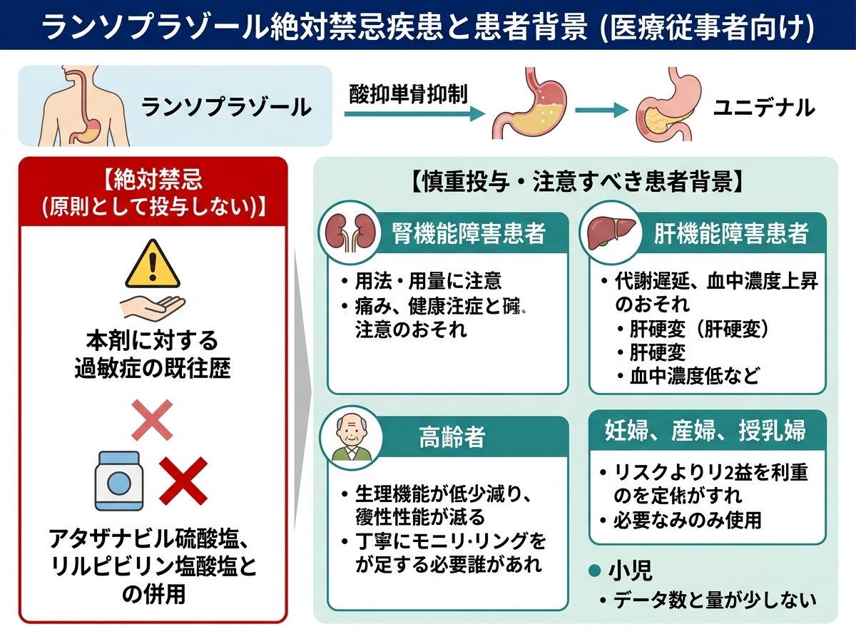 ランソプラゾール絶対禁忌疾患と患者背景
