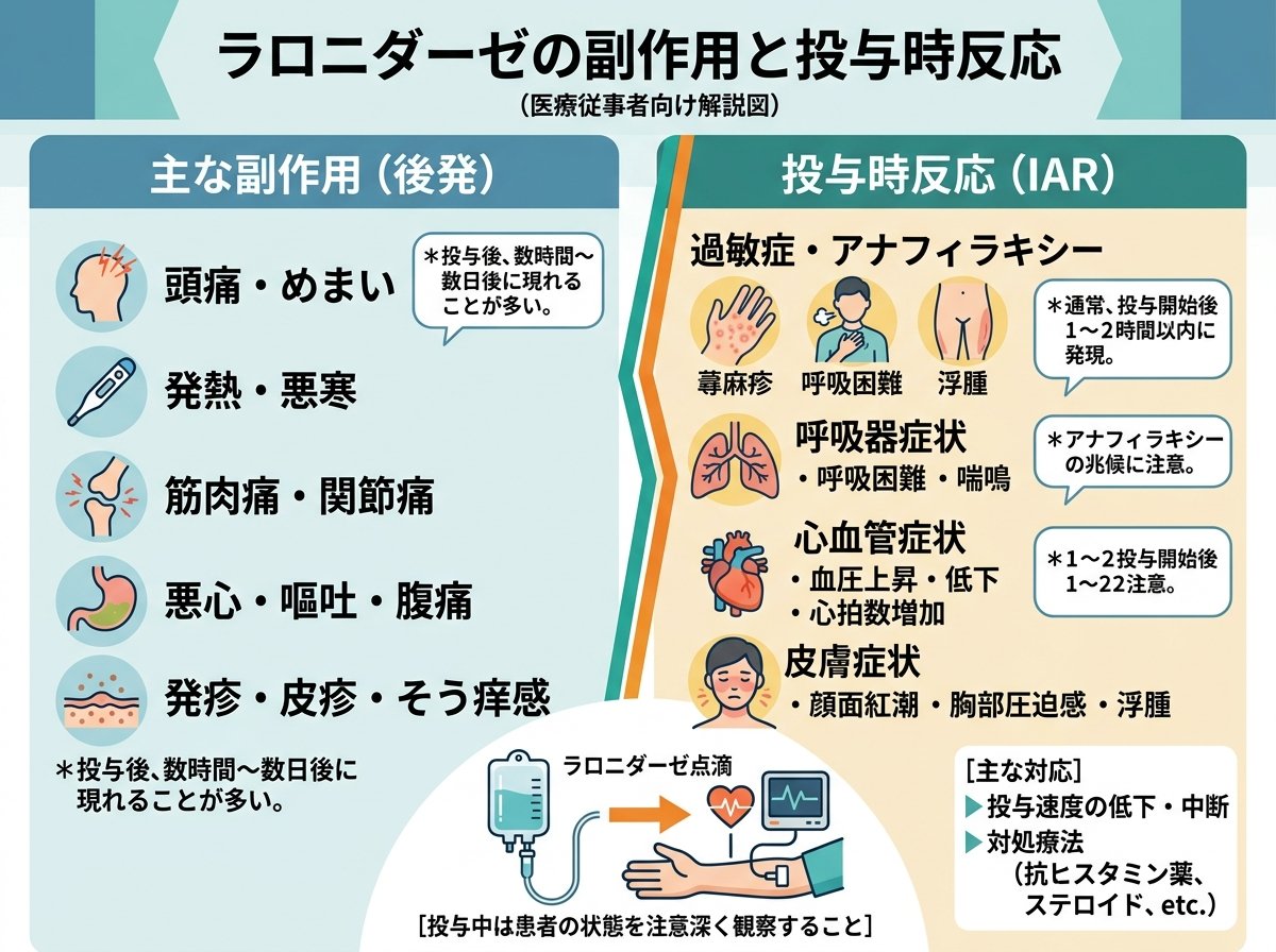 ラロニダーゼの副作用と投与時反応