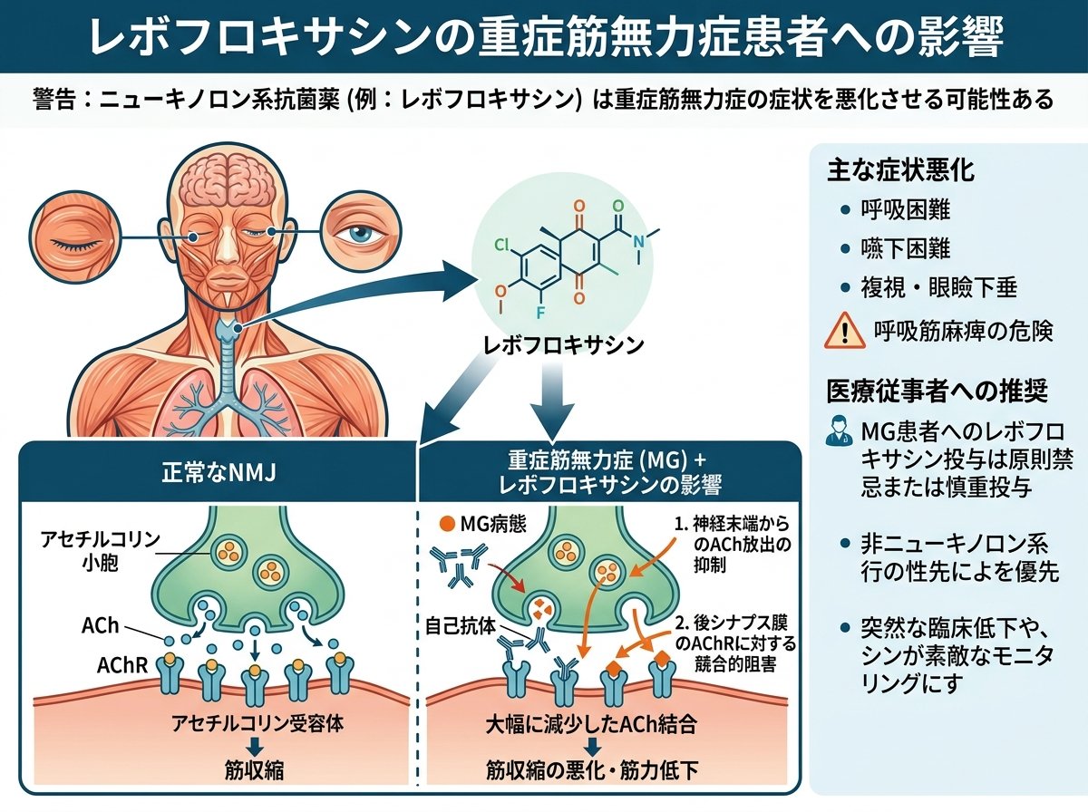 レボフロキサシンの重症筋無力症患者への影響