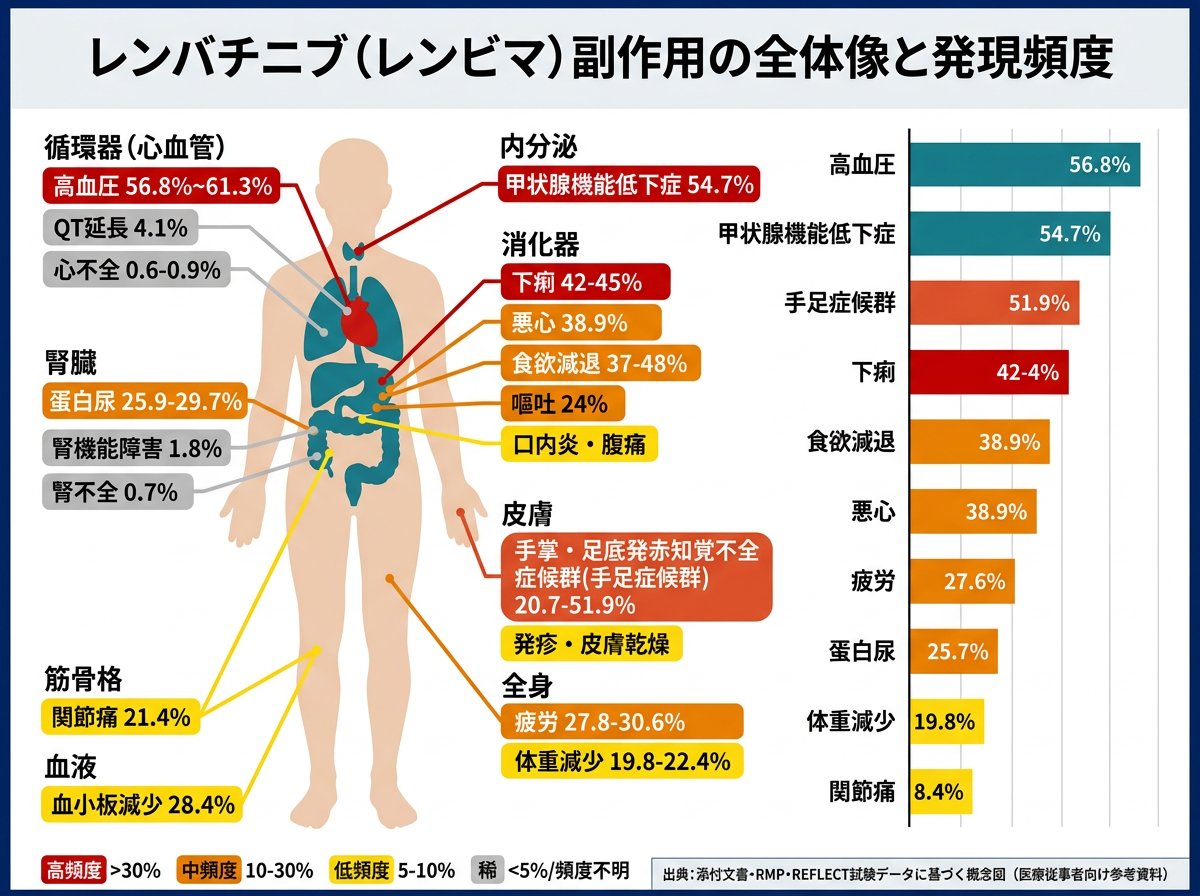レンバチニブ副作用の全体像と発現頻度