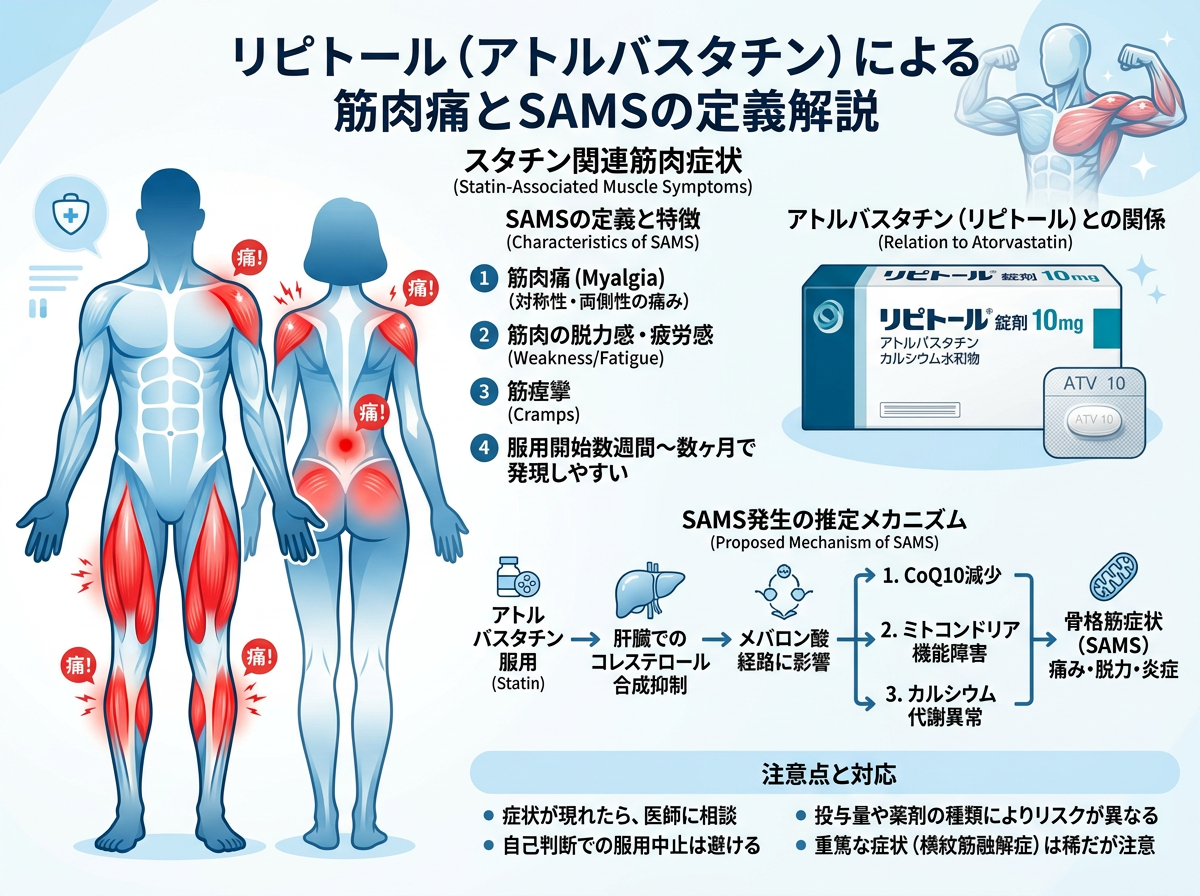 リピトール（アトルバスタチン）の筋肉痛とSAMSの定義