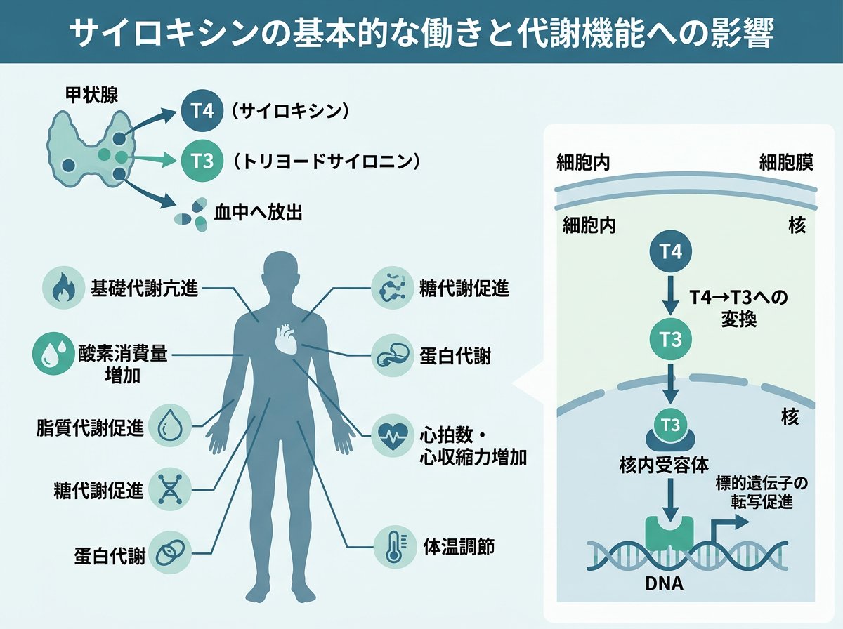 サイロキシンの基本的な働きと代謝機能への影響