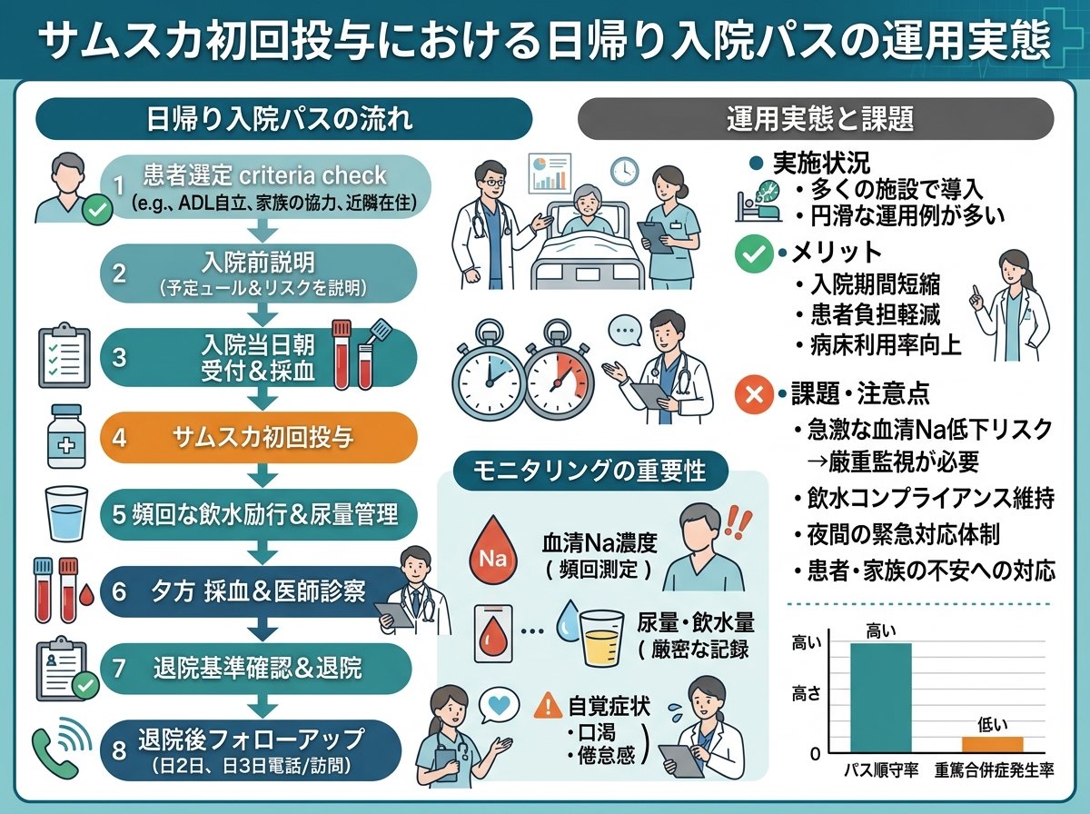 サムスカ初回投与における日帰り入院パスの運用実態