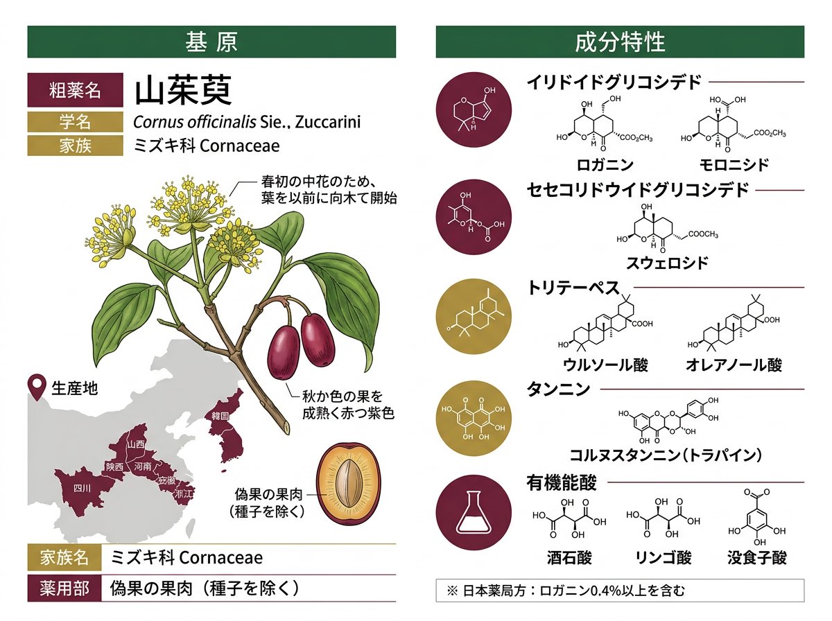 サンシュユの基原と成分特性