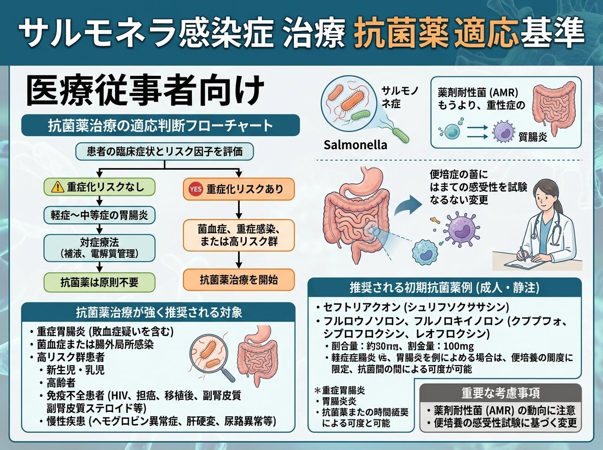 サルモネラ感染症 治療 抗菌薬 適応 基準