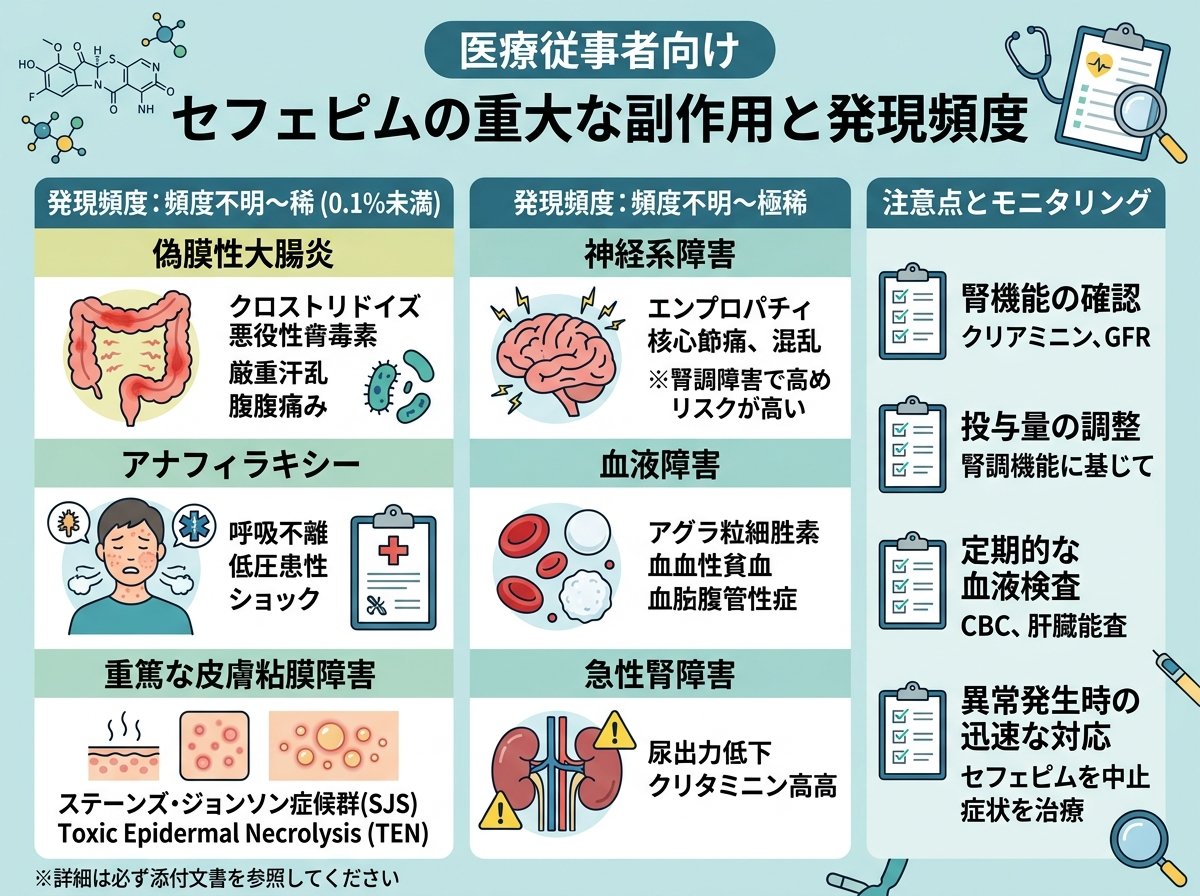 セフェピムの重大な副作用と発現頻度