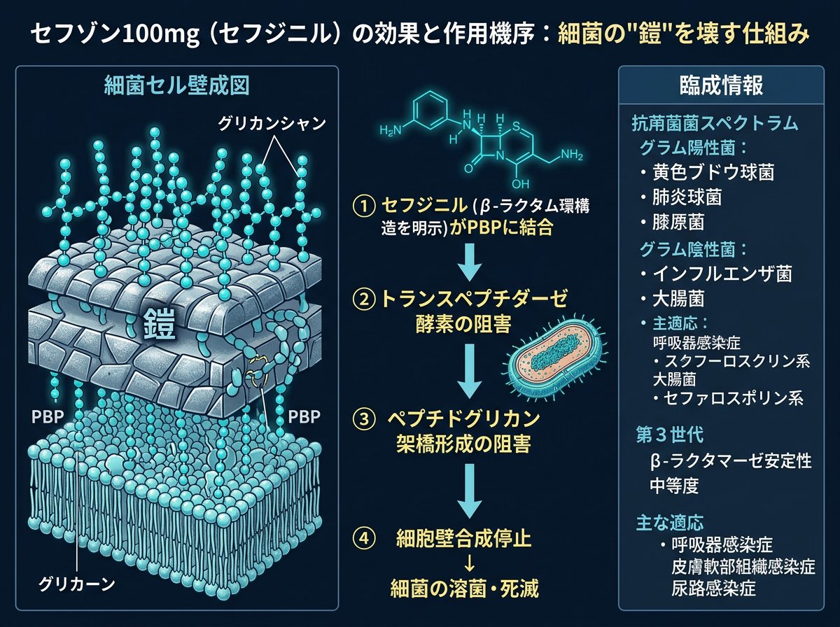 セフゾン100mgの効果と作用機序：細菌の「鎧」を壊す仕組み