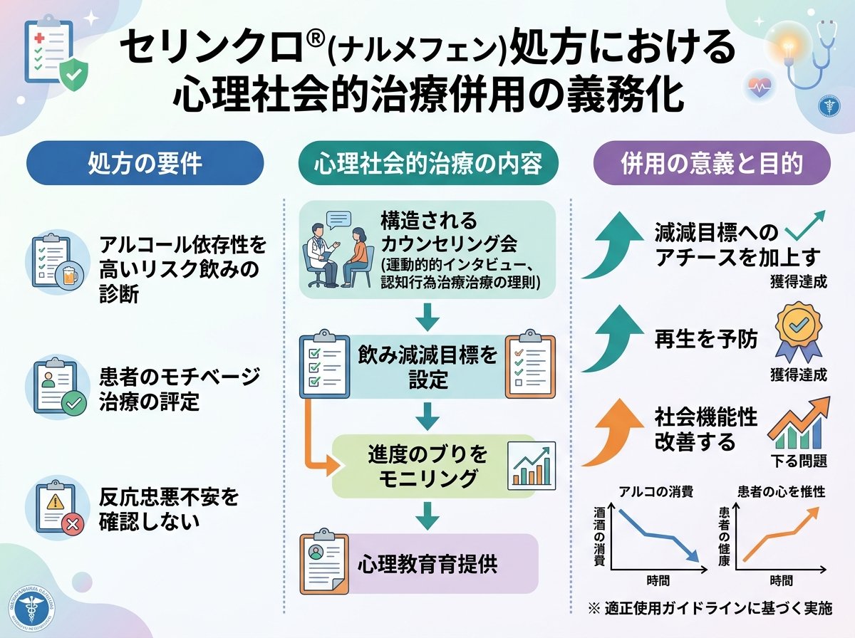 セリンクロ処方時の心理社会的治療併用義務