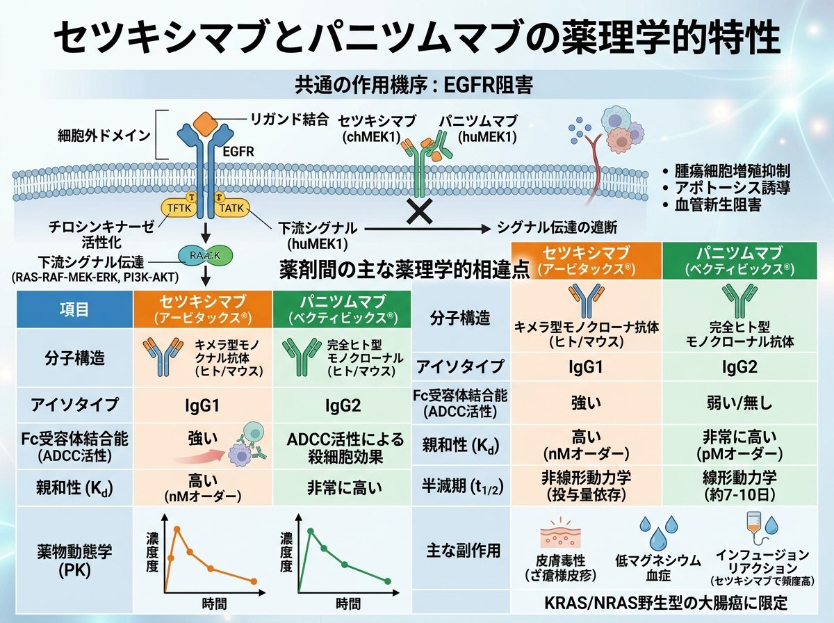 セツキシマブとパニツムマブの薬理学的特性
