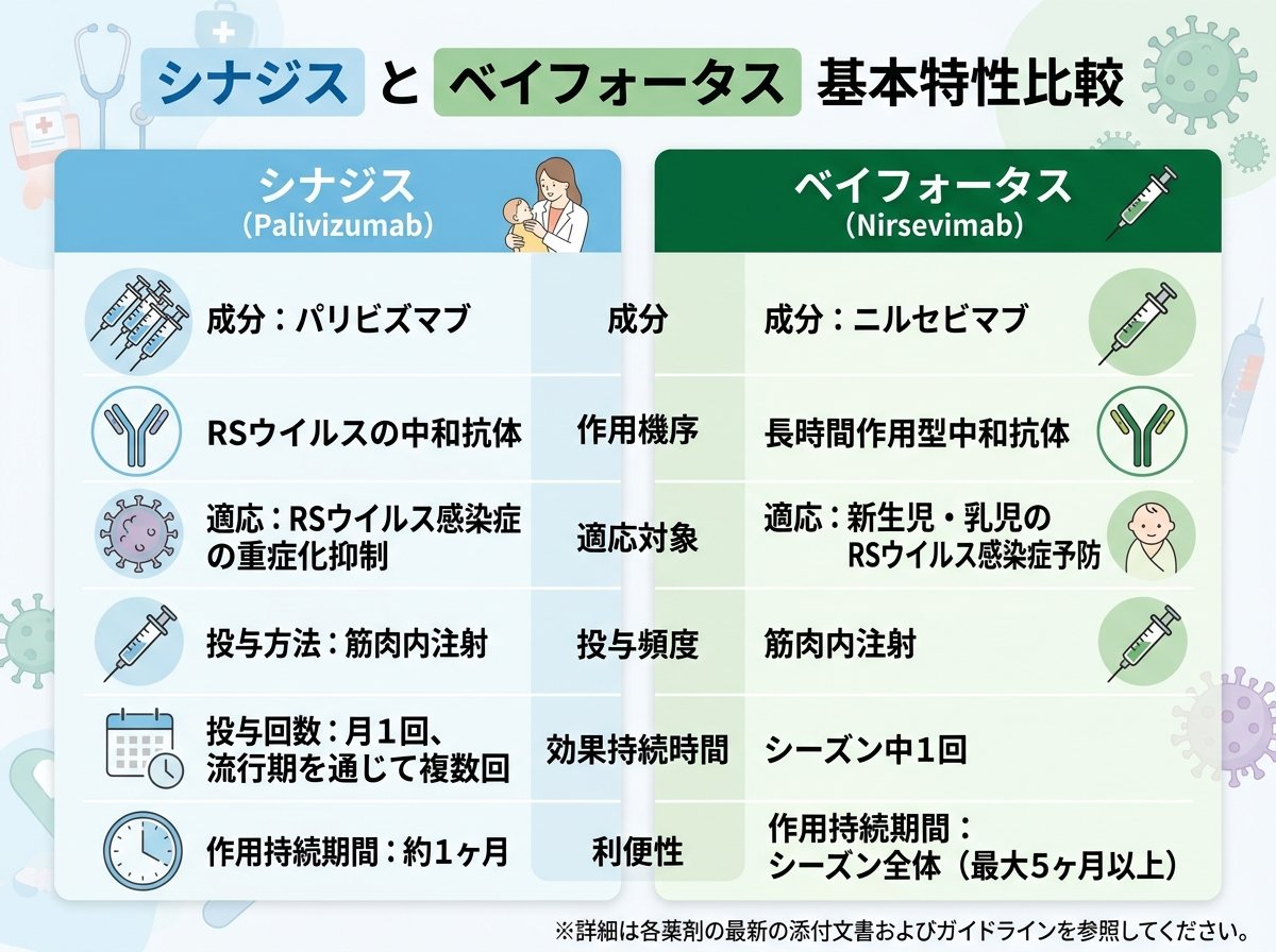 シナジス ベイフォータス基本特性比較