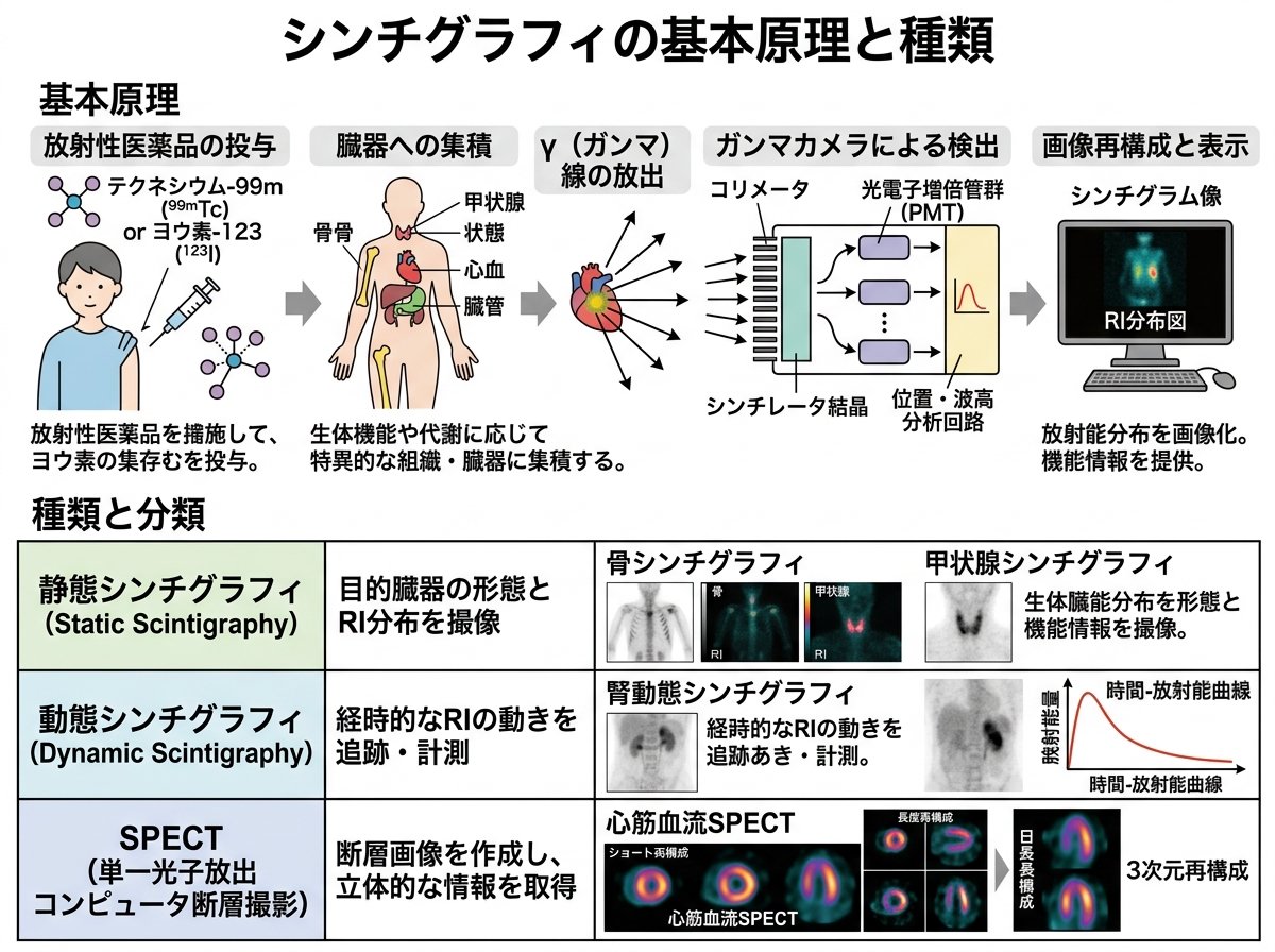 シンチグラフィの基本原理と種類