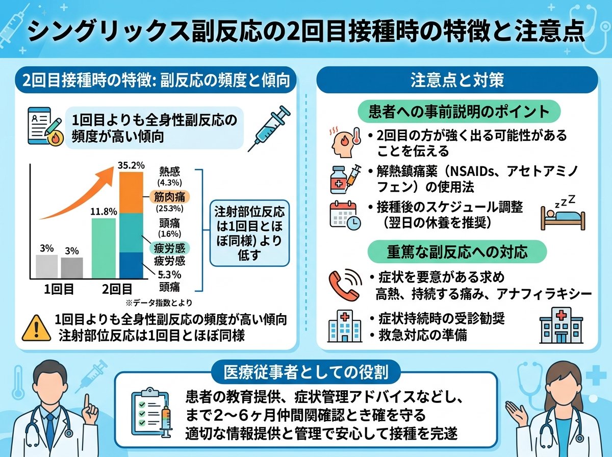 シングリックス副反応の2回目接種時の特徴と注意点