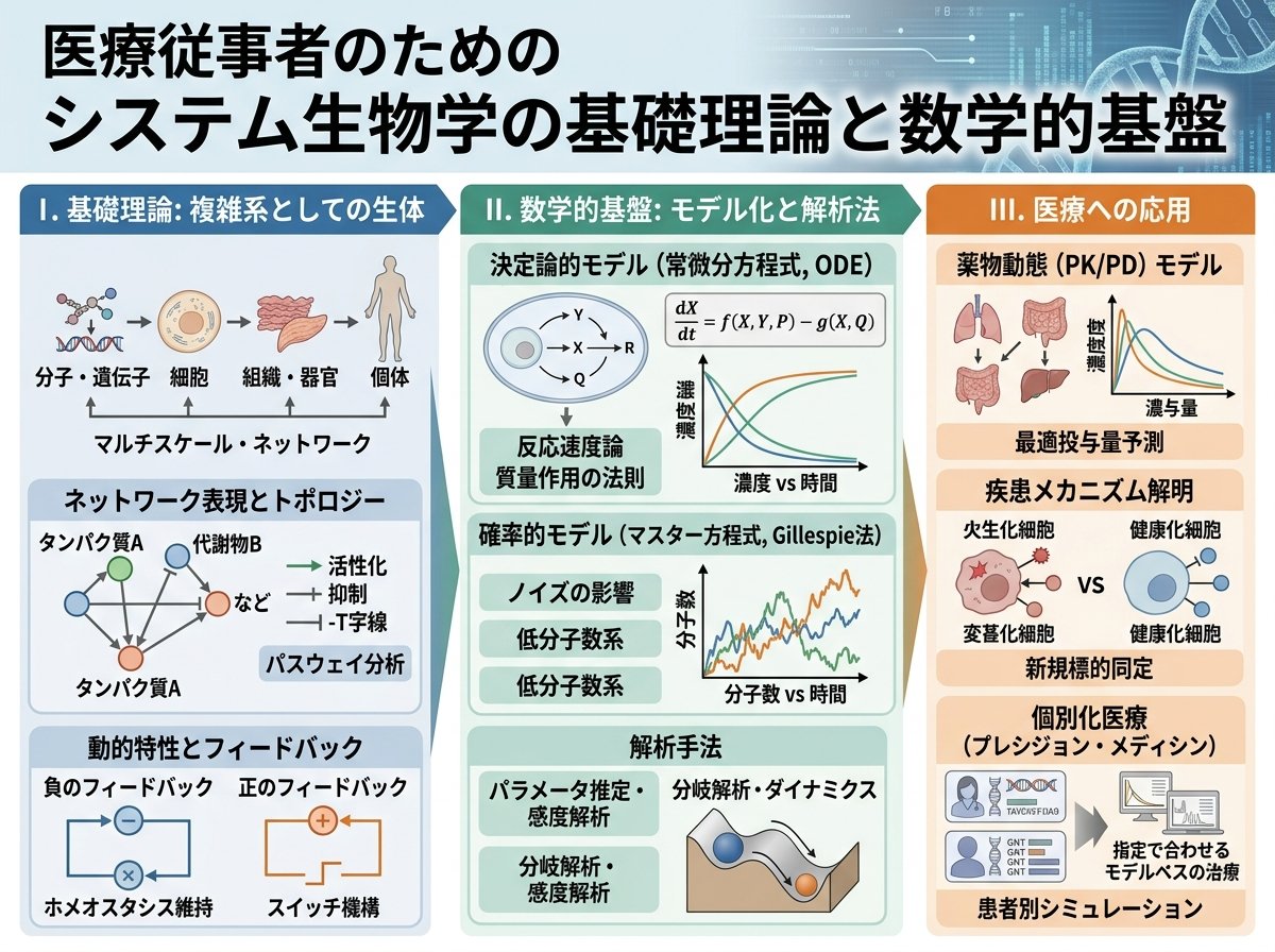システム生物学教科書の基礎理論と数学的基盤