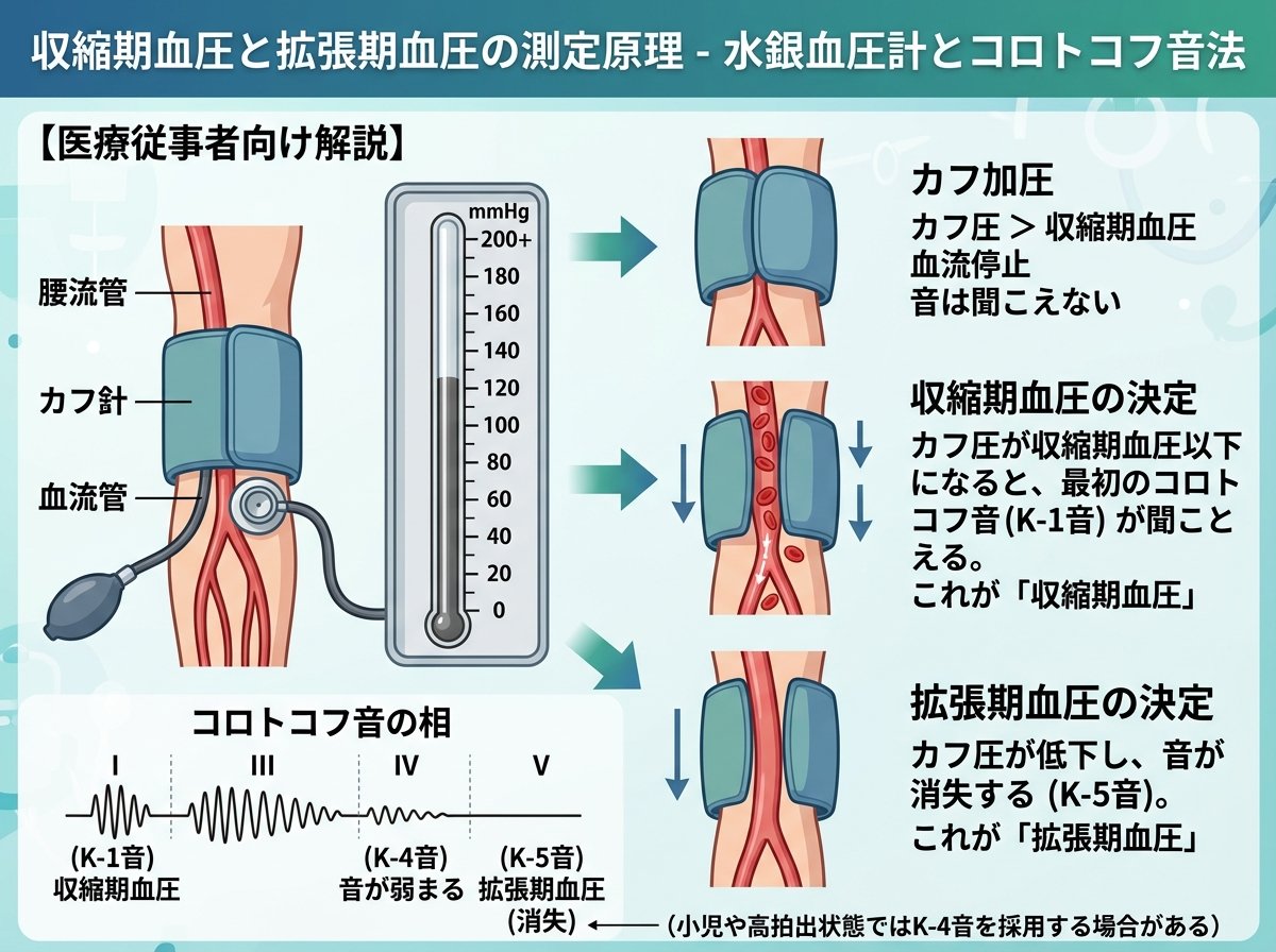 収縮期血圧と拡張期血圧の測定原理