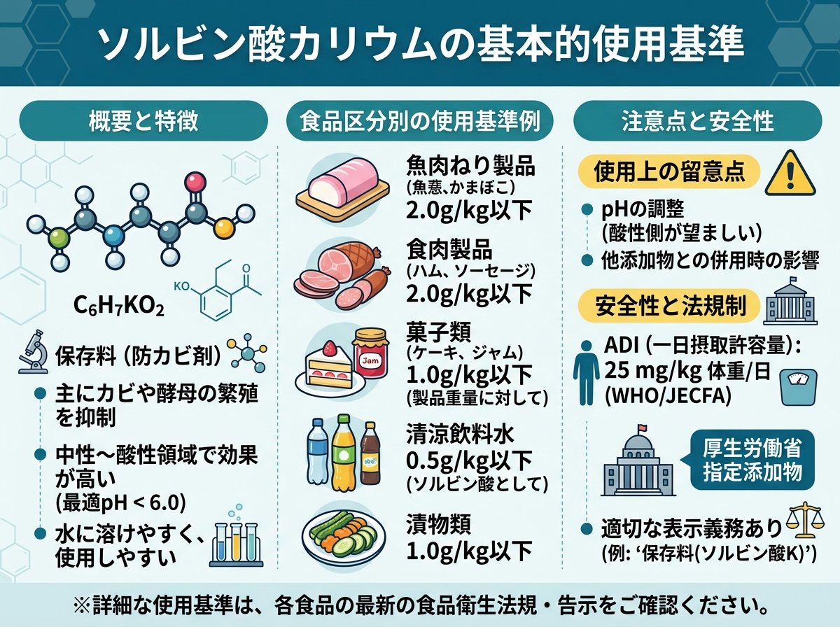 ソルビン酸カリウムの基本的使用基準