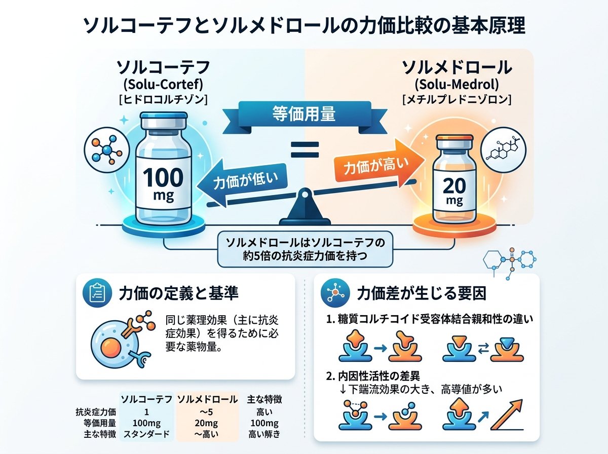 ソルコーテフとソルメドロールの力価比較の基本原理