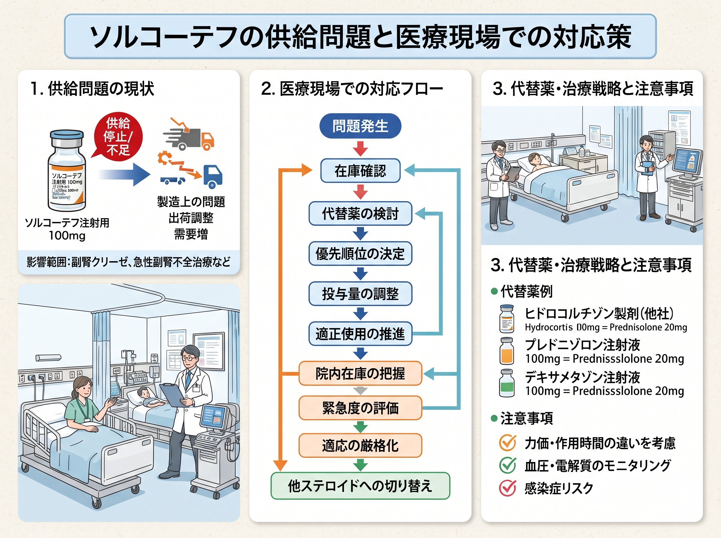 ソルコーテフの供給問題と医療現場での対応策