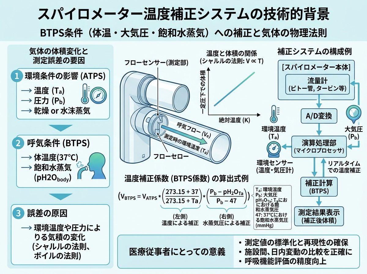 スパイロメーター温度補正システムの技術的背景