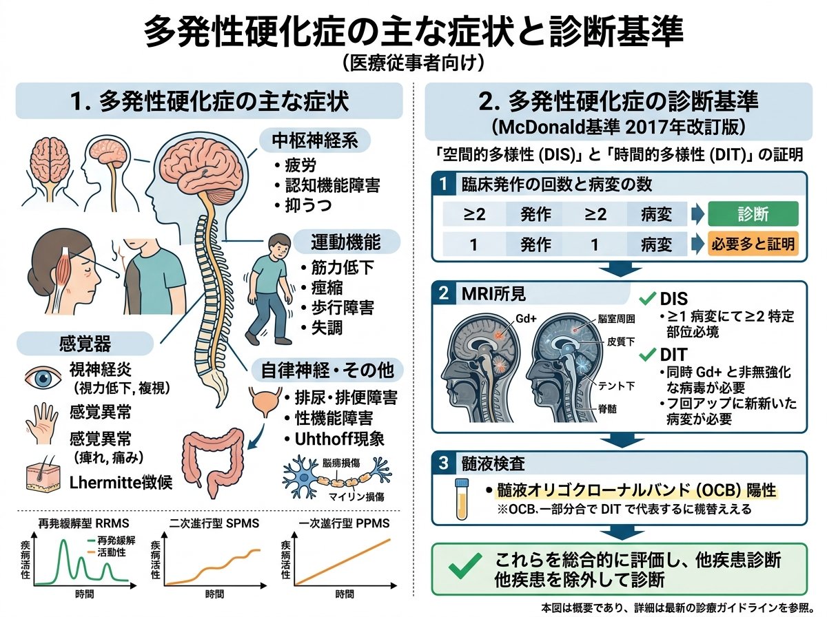 多発性硬化症の主な症状と診断基準