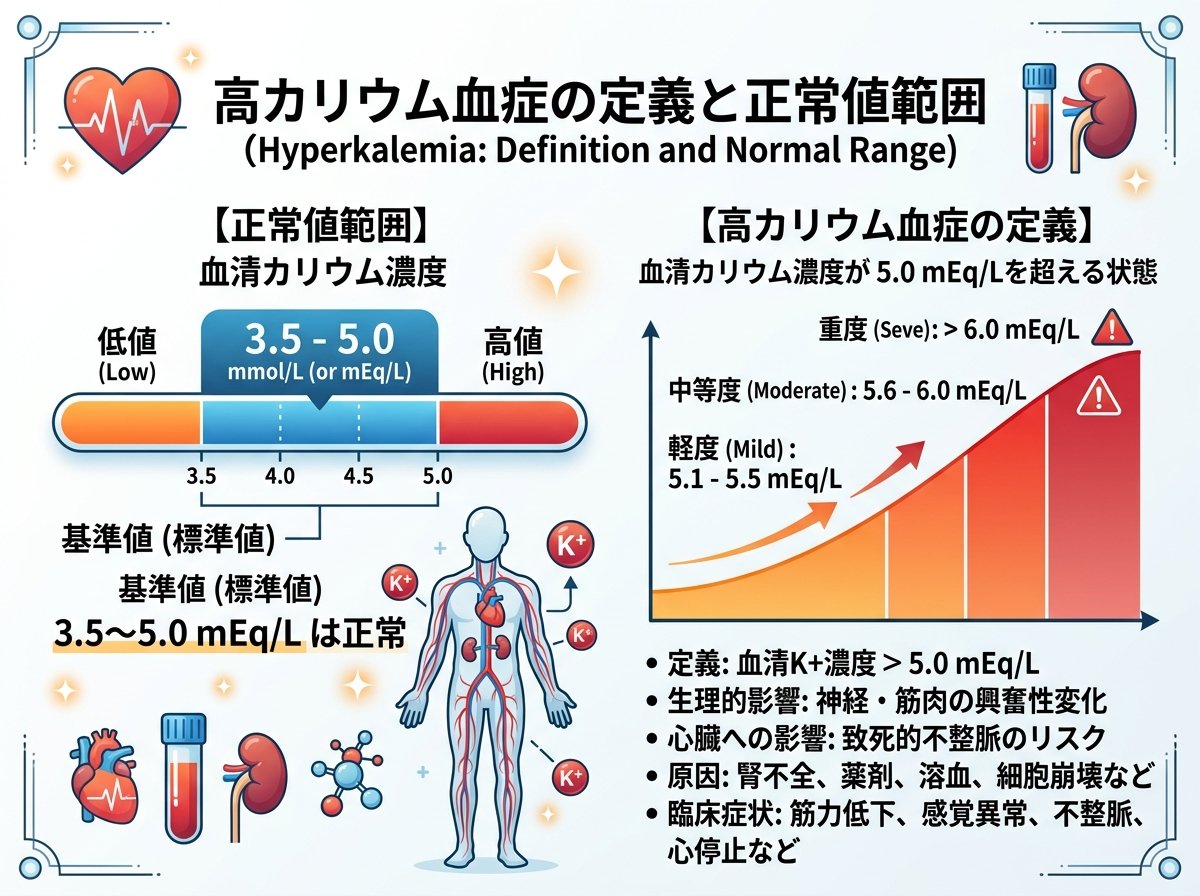 高カリウム血症の定義と正常値範囲